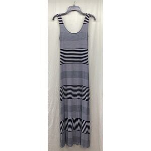 MERONA (Size S) Women's Sleeveless Striped Maxi Dress Scoop Neck Stretch *Stain*